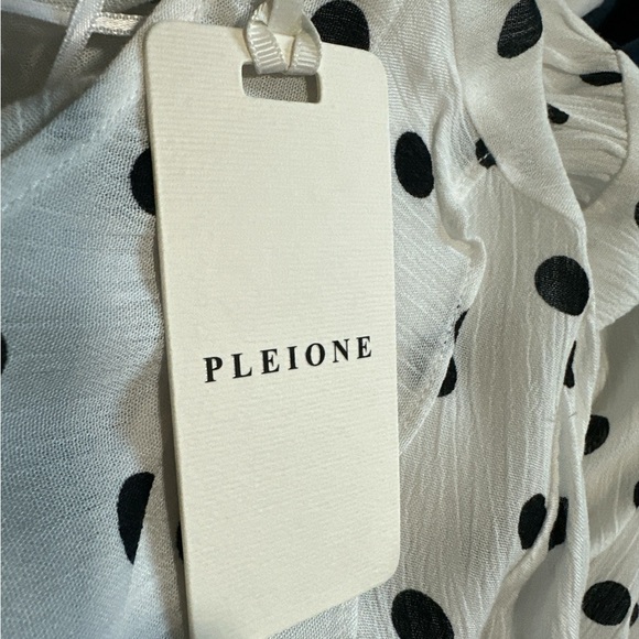 Pleione Black and White Polka Dot Ruffle Blouse - Picture 6 of 6